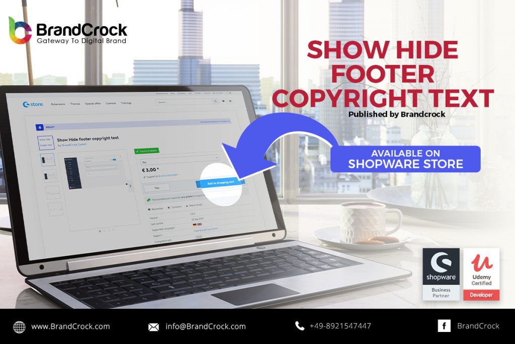 Show Hide footer copyright text